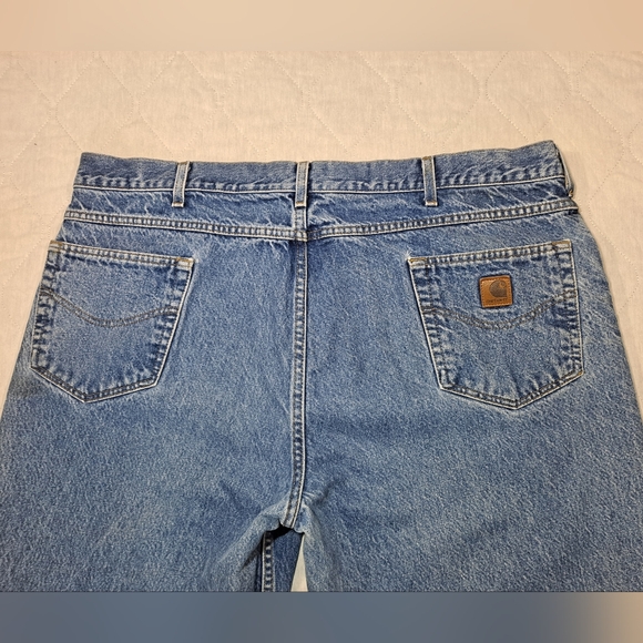 Carhartt Classic Jeans Slightly Distressed Men's 44x32 Blue Denim Straight 5-Pkt - Picture 4 of 11